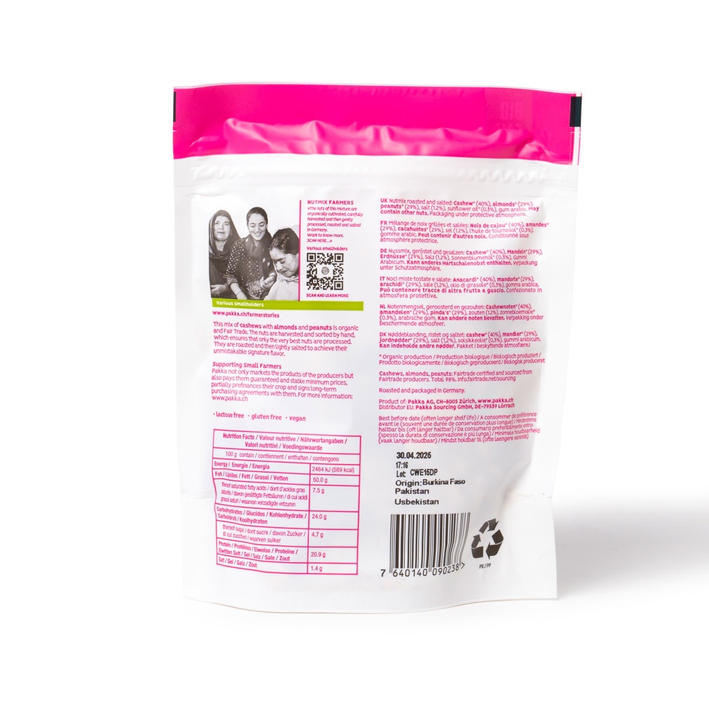 Nussmix, geröstet mit Meersalz (DP), Bio & Fairtrade, 100g