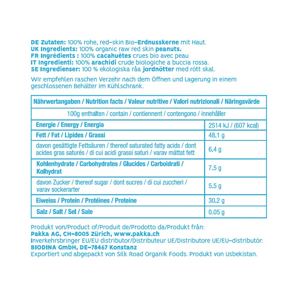 Erdnusskerne mit Haut, Bio, Fairtrade, 1kg