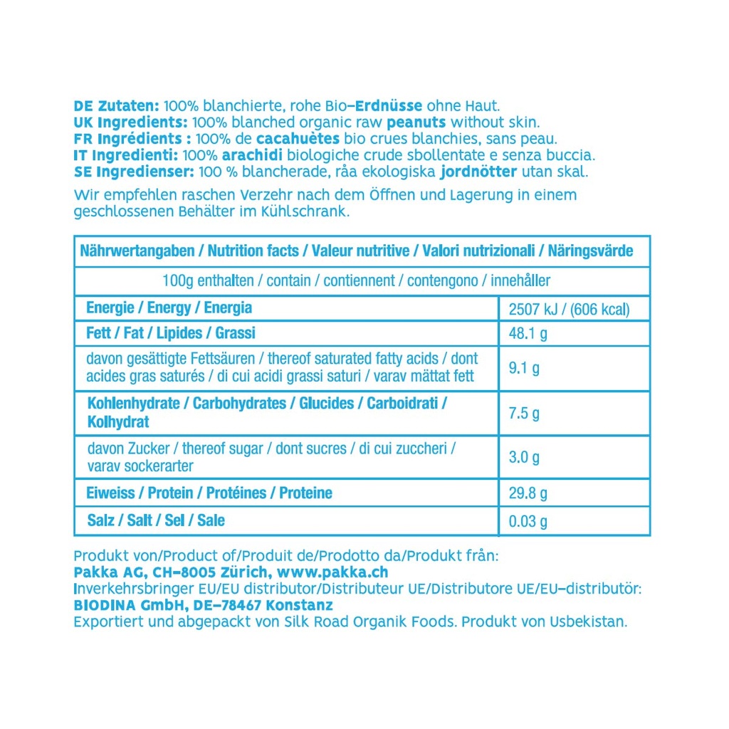 Erdnusskerne ohne Haut, Bio, Fairtrade, 1kg