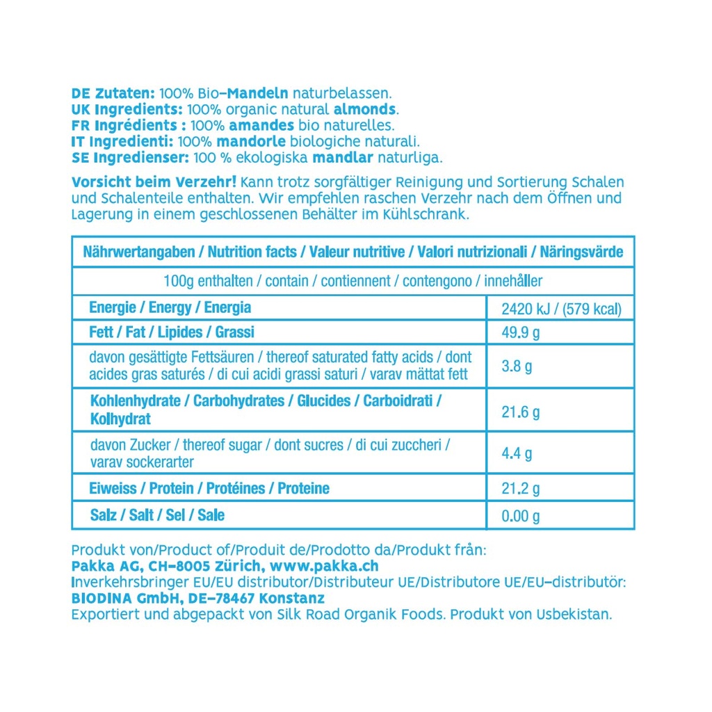 Wilde Bergmandeln naturbelassen, Bio, Fairtrade, 1kg