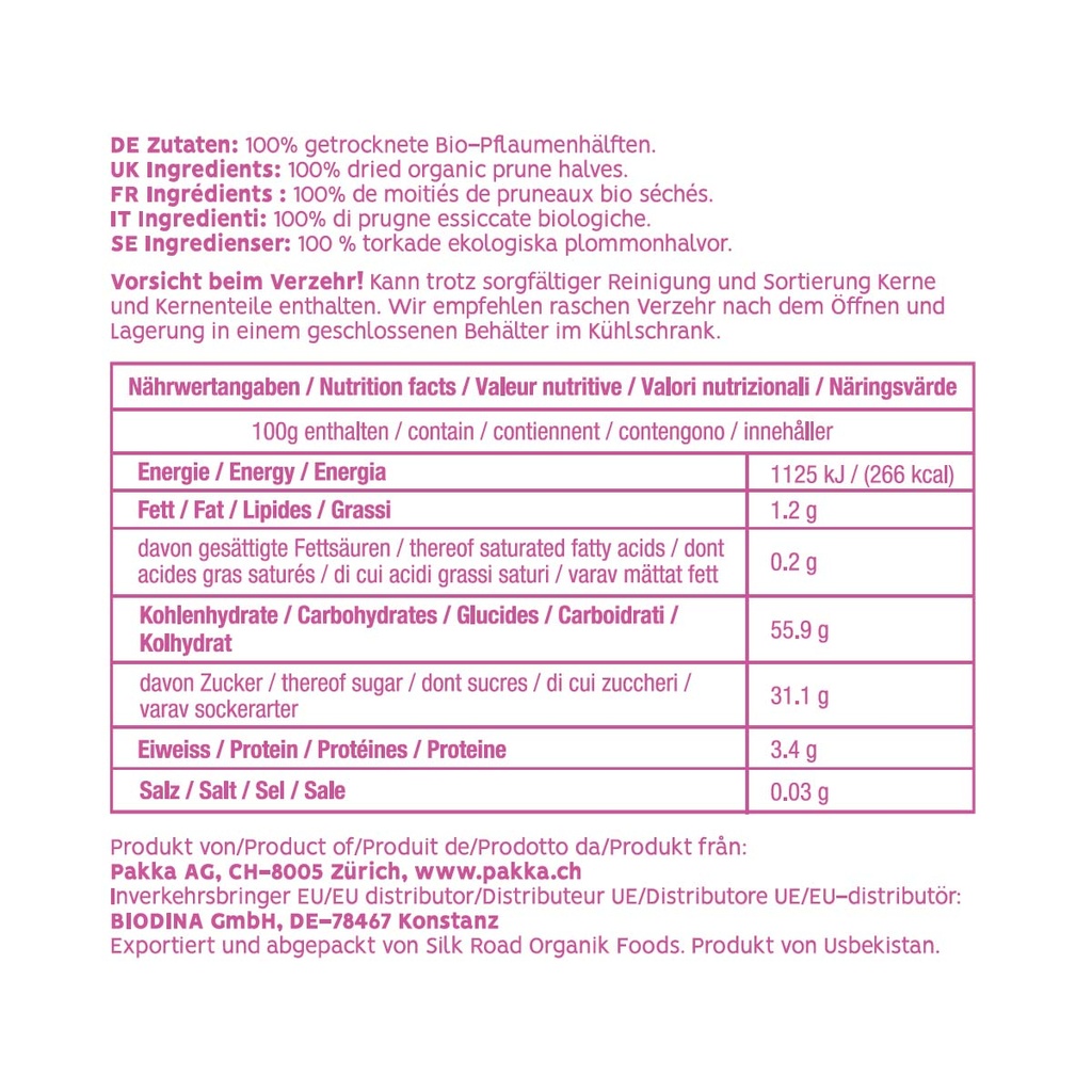 Wilde Pflaumenhälften, Bio & fair, 150g