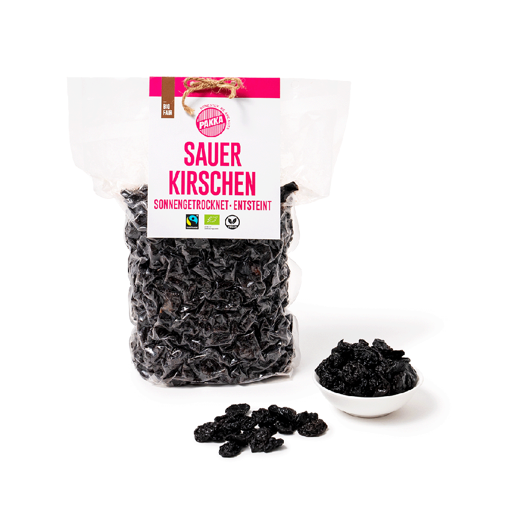 Wild picked sour cherries sun-dried, organic, Fairtrade, 1kg