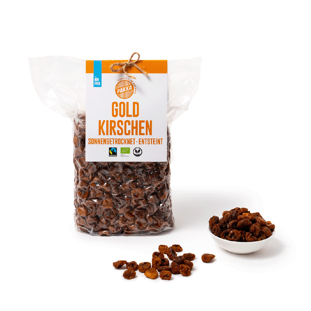 Golden cherries sun-dried, organic, Fairtrade, 1kg