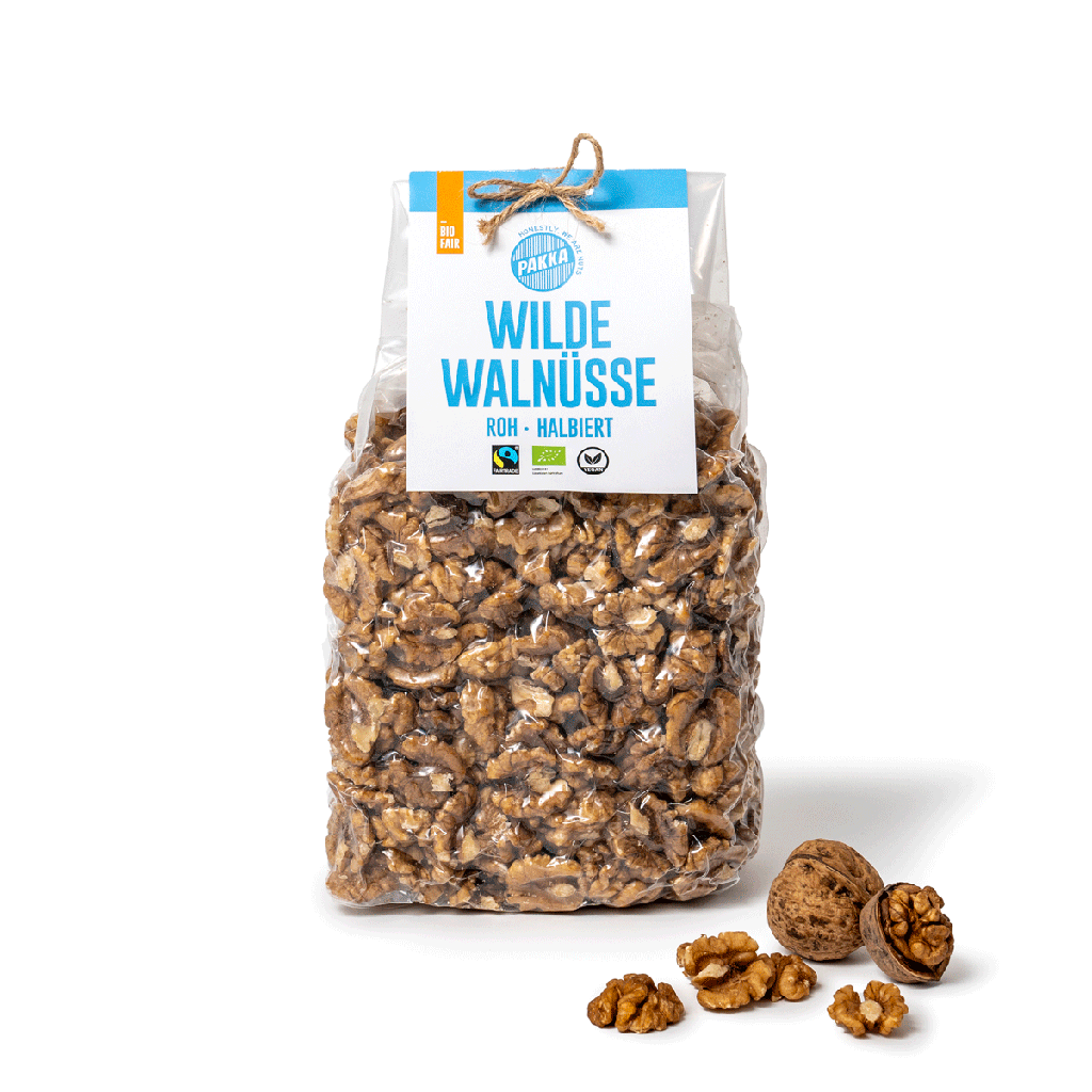 ﻿Wilde Baumnüsse, halbiert, Bio, Fairtrade, 1kg﻿