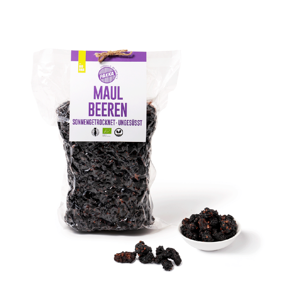 Schwarze Maulbeeren sonnengetrocknet, Bio, 1kg