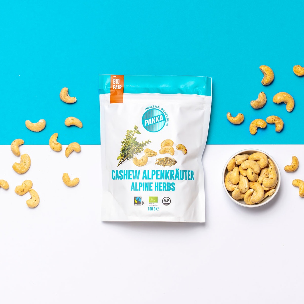 Cashew Alpenkräuter, geröstet, Bio und Fairtrade, 100g