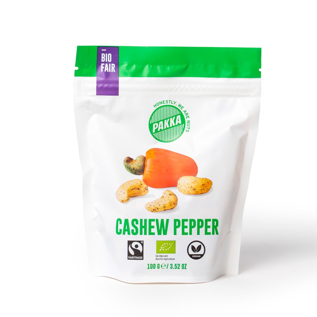 Cashew Malabar Pfeffer, geröstet, Bio und Fairtrade, 100g